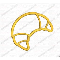 Croissant Applique Embroidery Design in 3x3 4x4 and 5x5 Sizes