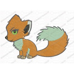 Fox Embroidery Design in 3x3 4x4 and 5x7 Sizes