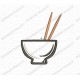 Bowl with Chopsticks Applique Embroidery Design in3x3  4x4 and 5x5 Sizes