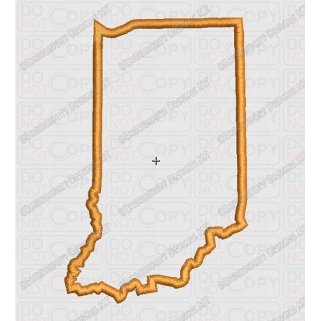 Indiana State Applique Embroidery Design in 4x4 and 5x7 Sizes