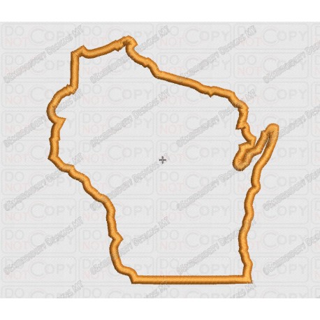 Wisconsin State Applique Embroidery Design in 4x4 and 5x7 Sizes