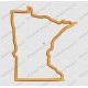 Minnesota State Applique Embroidery Design in 4x4 and 5x7 Sizes
