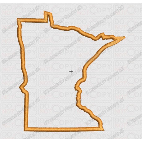 Minnesota State Applique Embroidery Design in 4x4 and 5x7 Sizes