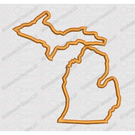 Michigan State Applique Embroidery Design in 4x4 and 5x7 Sizes