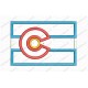 Colorado CO State Flag Applique Embroidery Design in 4x4 and 5x7 Sizes