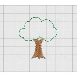 Tree Felt Embroidery Design in 1" 1.5" and 2" Sizes