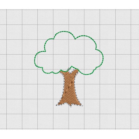 Tree Felt Embroidery Design in 1" 1.5" and 2" Sizes