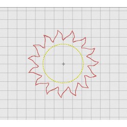 Sun Felt Applique Embroidery Design in 1" 1.5" 2" 2.5" and 3" Sizes