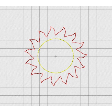 Sun Felt Applique Embroidery Design in 1" 1.5" 2" 2.5" and 3" Sizes