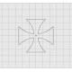 Cross Pattée Felt Embroidery Design in .5" .75" 1" 1.5" and 2" Sizes