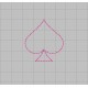 Spade Playing Cards Felt Embroidery Design in .5" .75" 1" 1.5" and 2" Sizes
