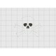 Skull and Crossbones Felt Embroidery Design in 1" 1.5" and 2" Sizes