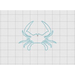 Blue Crab Felt Embroidery Design in 1" 1.5" and 2" Sizes
