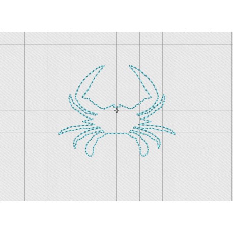 Blue Crab Felt Embroidery Design in 1" 1.5" and 2" Sizes