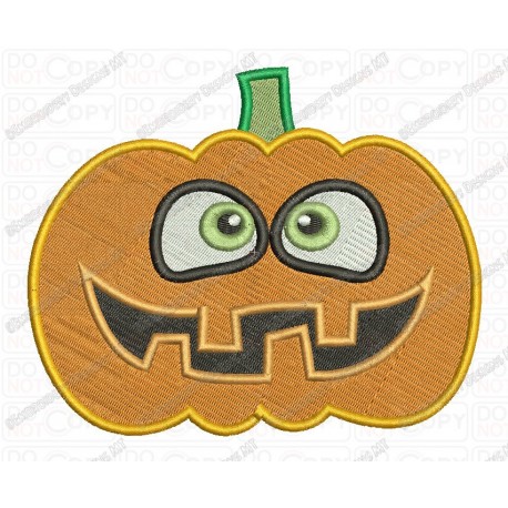 Jackolantern Pumpkin Halloween Full Stitch Embroidery Design in 3x3 4x4 and 5x7 Sizes