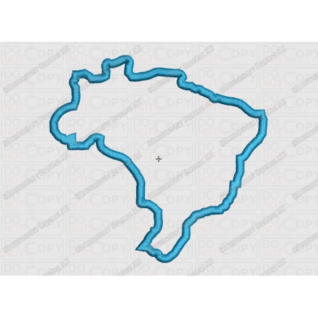 Brazil Country Applique Embroidery Design in 4x4 and 5x7 Sizes