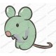 Cute Mouse Embroidery Design in 2x2 3x3 4x4 and 5x7 Sizes