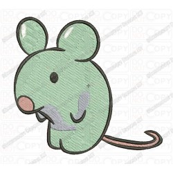 Cute Mouse Embroidery Design in 2x2 3x3 4x4 and 5x7 Sizes