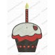 Ladybug Cupcake Full Stitch Embroidery Design in 3x3 4x4 and 5x7 Sizes