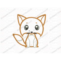 Fox Applique Embroidery Design in 3x3 4x4 and 5x7 Sizes