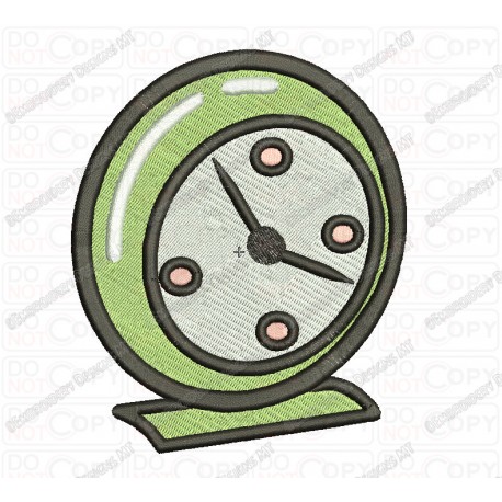 Clock Alarm Full Stitch Embroidery Design in 3x3 4x4 5x7