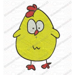 Goofy Chicken Embroidery Design in 3x3 4x4 and 5x7 Sizes