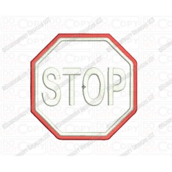 Stop Sign Road Sign Applique Embroidery Design in 3x3 4x4 and 5x7 Sizes