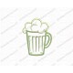 Beer Mug 2 Layer Applique Embroidery Design in 3x3 4x4 and 5x5 Sizes