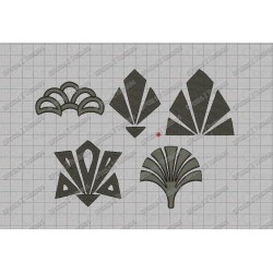 Design Elements Set, 5 Embroidery Designs (1-5) in 2x2 3x3 and 4x4 hoop sizes
