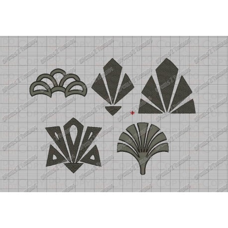Design Elements Set, 5 Embroidery Designs (1-5) in 2x2 3x3 and 4x4 hoop sizes