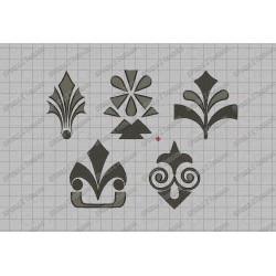Design Elements Set, 5 Embroidery Designs (6-10) in 2x2 3x3 and 4x4 hoop sizes
