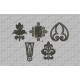 Design Elements Set, 5 Embroidery Designs (11-15) in 2x2 3x3 and 4x4 hoop sizes