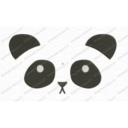 Panda Bear Face Embroidery Design in 2x2 3x3 4x4 and 5x7 Sizes
