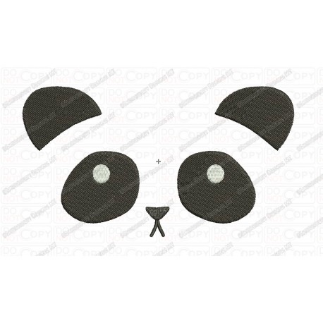 Panda Bear Face Embroidery Design in 2x2 3x3 4x4 and 5x7 Sizes