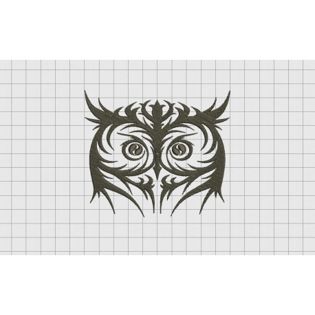Tribal Owl Head Full Stitch Embroidery Design in 2x2 3x3 4x4 and 5x5 Sizes