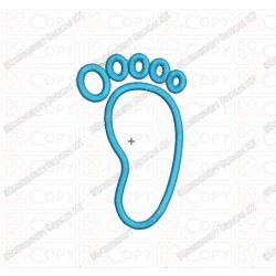 Foot 1 Layer Applique Embroidery Design in 3x3 4x4 and 5x5 Sizes