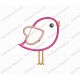 Bird Heart Wing Applique Embroidery Design in 3x3 4x4 and 5x5 Sizes