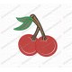 Cherry Cherries Embroidery Design in 2x2 3x3 4x4 and 5x5 Sizes