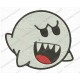 Boo Ghost Halloween Full Stitch Embroidery Design in mini 2x2 3x3 4x4 and 5x7 Sizes