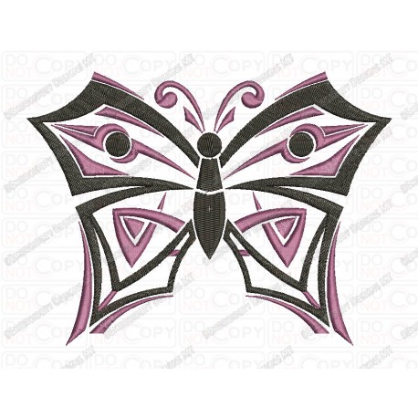 Butterfly with Sharp Angles Embroidery Design in 3x3 4x4 and 5x7 Sizes
