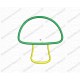 Mushroom 2 Layer Applique Embroidery Design in 3x3 4x4 and 5x5 Sizes
