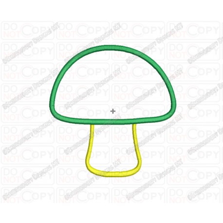 Mushroom 2 Layer Applique Embroidery Design in 3x3 4x4 and 5x5 Sizes