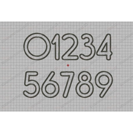 Simple Birthday Number Set Applique Machine Embroidery Design 0,1,2,3,4,5,6,7,8, AND 9 in 3x3 4x4 AND 5x5 Sizes