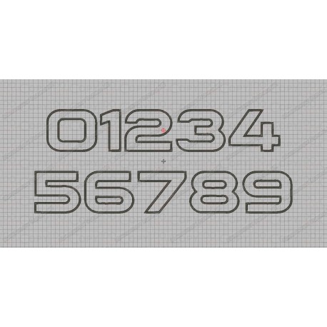 Thick Birthday Number Set Applique Machine Embroidery Design 0,1,2,3,4,5,6,7,8, AND 9 in 3x3 4x4 AND 5x5 Sizes