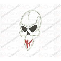 Skull Angle Head Halloween Applique Embroidery Design in 3x3 4x4 and 5x7 Sizes