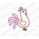 Rooster 3 Layer Applique Embroidery Design in 3x3 4x4 and 5x5 Sizes