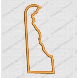 Deleware State Applique Embroidery Design in 4x4 and 5x7 Sizes
