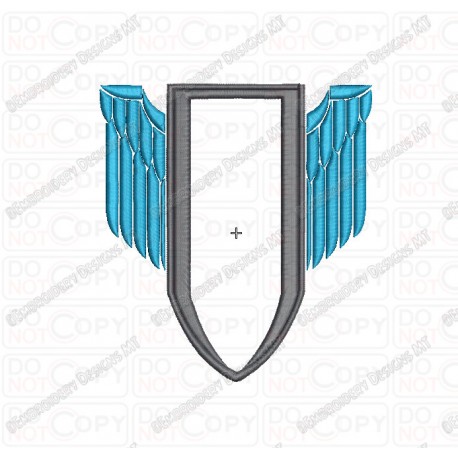 Shield 2 Applique Embroidery Design in 4x4 and 5x5 Sizes