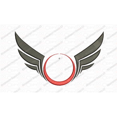 Wings with Circle Embroidery Design in 3x3 4x4 and 5x7 Sizes