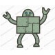 Robot Embroidery Design in 3x3 4x4 and 5x7 Sizes